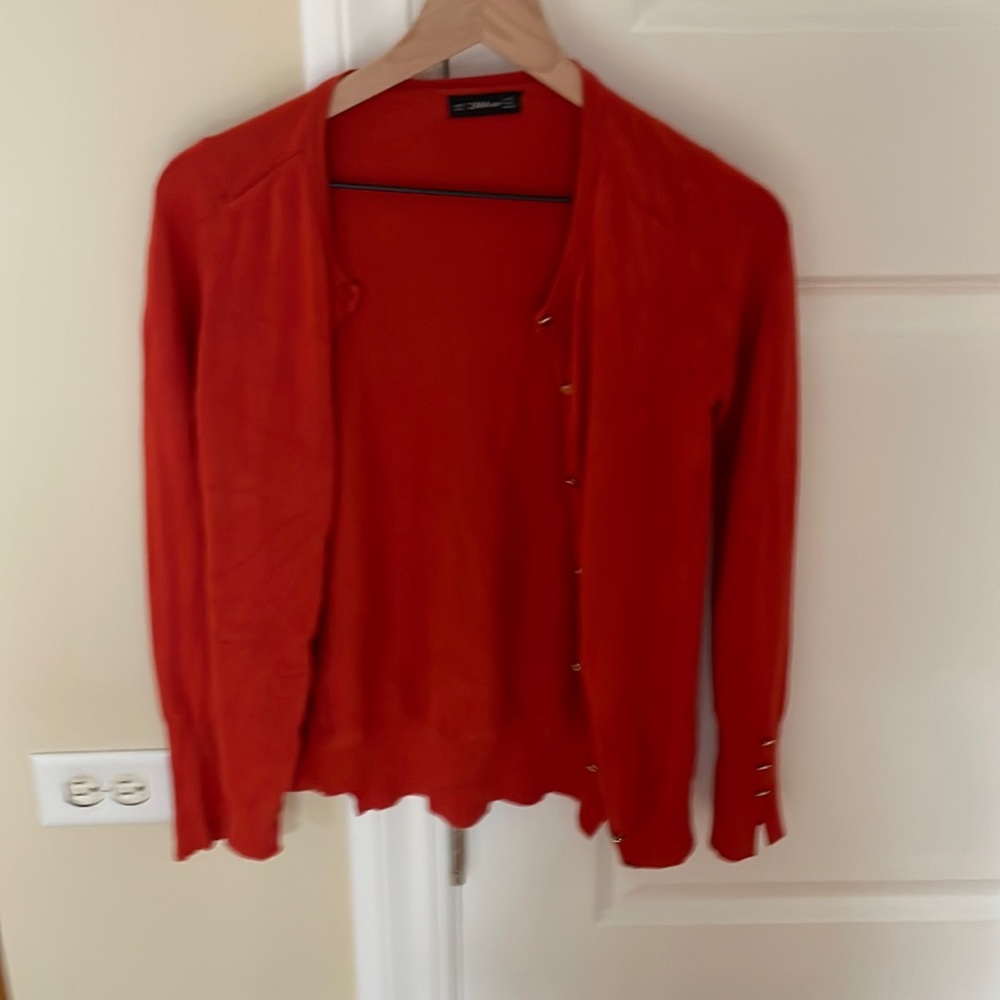 Zara rust orange cardigan